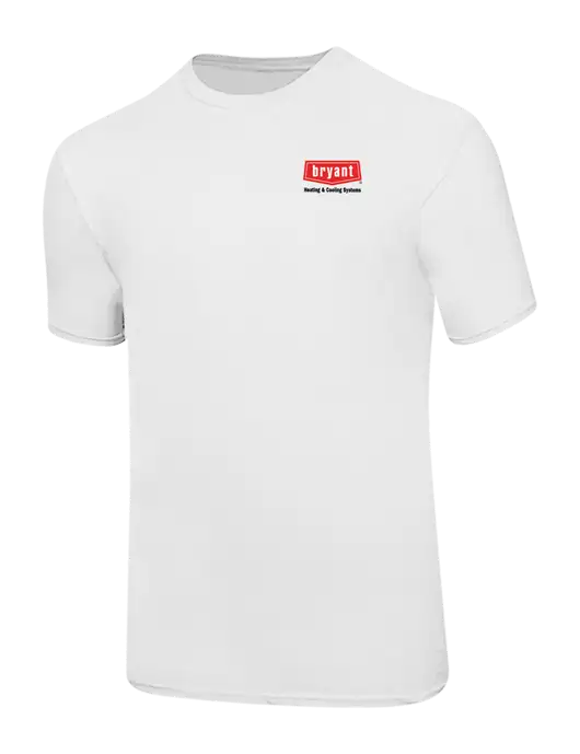 Ring Spun White 4.5 oz T-Shirt w/Bryant H&C Systems Logo