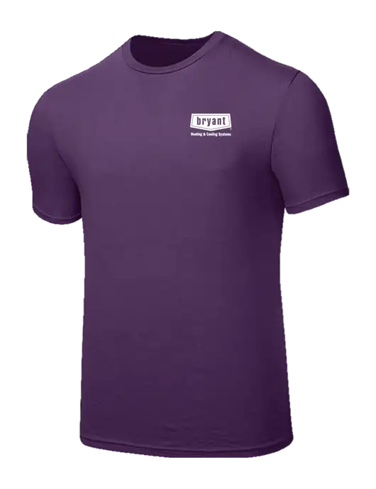 Seriously Soft Eggplant Purple T-Shirt w/Bryant H&C Systems Logo
