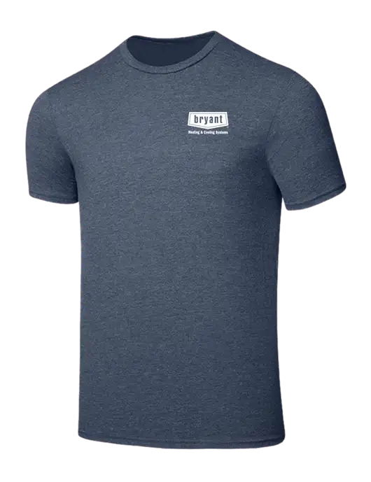 Seriously Soft Heathered Navy T-Shirt w/Bryant H&C Systems Logo
