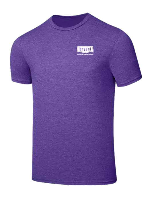 Seriously Soft Heathered Purple T-Shirt w/Bryant H&C Systems Logo