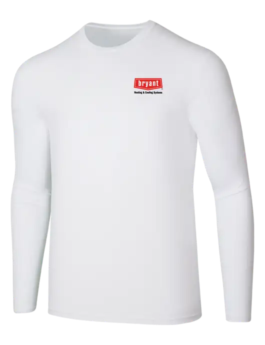 Seriously Soft White Long Sleeve T-Shirt w/Bryant H&C Systems Logo