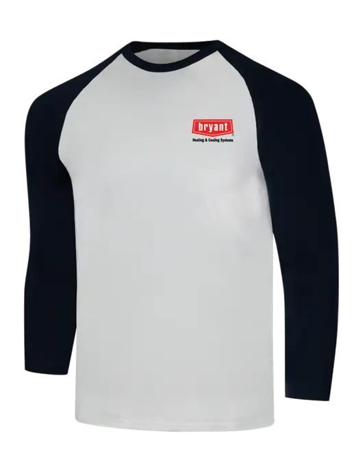 Simply Soft 3/4 Sleeve Black/White Ring Spun Cotton T-Shirt w/Bryant H&C Systems Logo