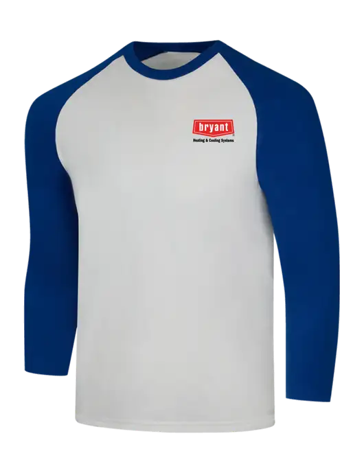 Simply Soft 3/4 Sleeve Dark Royal/White Ring Spun Cotton T-Shirt w/Bryant H&C Systems Logo