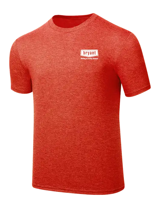 Simply Soft Dark Orange Heathered 4.5oz  Poly/Combed Ring Spun Cotton T-Shirt w/Bryant H&C Systems Logo