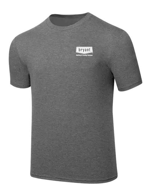 Simply Soft Heathered Medium Grey 4.5oz  Poly/Combed Ring Spun Cotton T-Shirt w/Bryant H&C Systems Logo