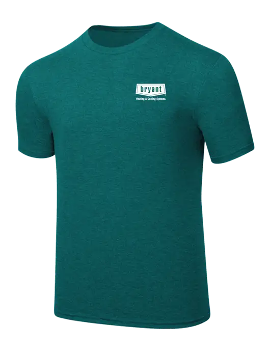 Simply Soft Heathered Dark Teal 4.5oz  Poly/Combed Ring Spun Cotton T-Shirt w/Bryant H&C Systems Logo