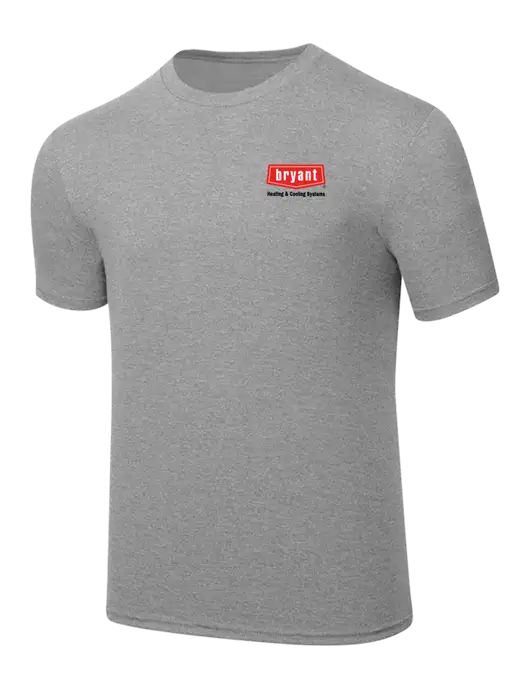 Simply Soft Heathered Light Grey 4.5oz  Poly/Combed Ring Spun Cotton T-Shirt w/Bryant H&C Systems Logo