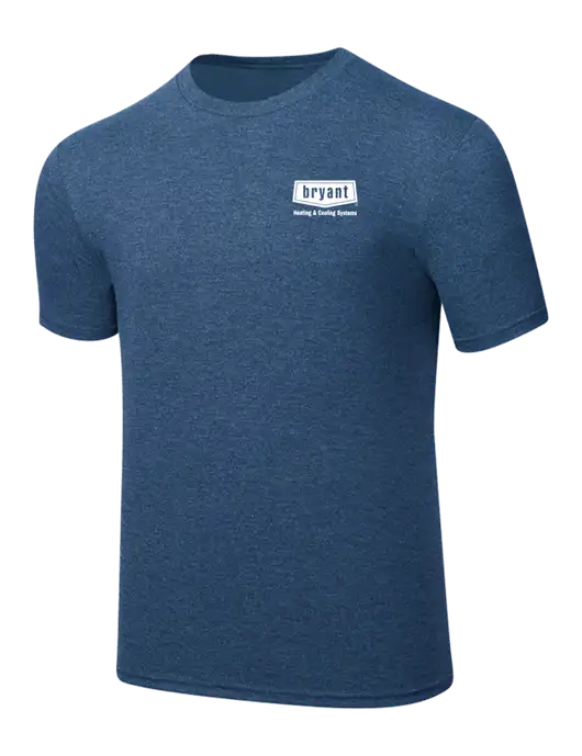 Simply Soft Heathered Navy 4.5oz  Poly/Combed Ring Spun Cotton T-Shirt w/Bryant H&C Systems Logo