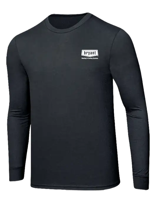 Simply Soft Long Sleeve Black Frost 4.5 oz, Poly/Combed Ring Spun Cotton T-Shirt w/Bryant H&C Systems Logo