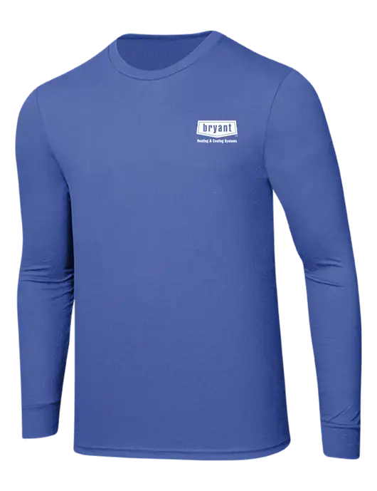 Simply Soft Long Sleeve Royal Frost 4.5 oz, Poly/Combed Ring Spun Cotton T-Shirt w/Bryant H&C Systems Logo