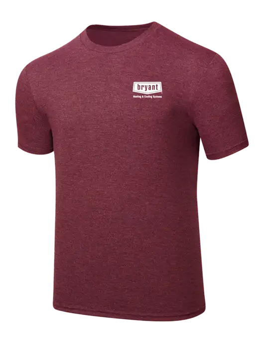 Simply Soft Maroon Frost 4.5oz  Poly/Combed Ring Spun Cotton T-Shirt w/Bryant H&C Systems Logo