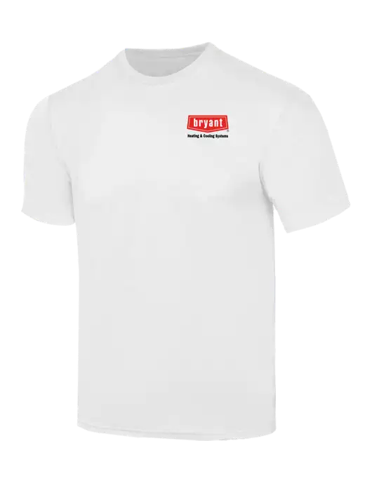 Simply Soft White 4.5oz  Poly/Combed Ring Spun Cotton T-Shirt w/Bryant H&C Systems Logo