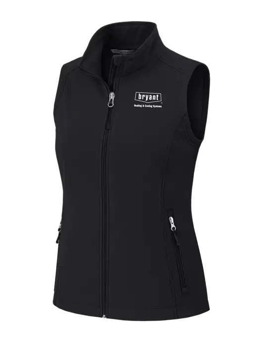 Black Womens Core Soft Shell Vest w/Bryant H&C Systems Logo