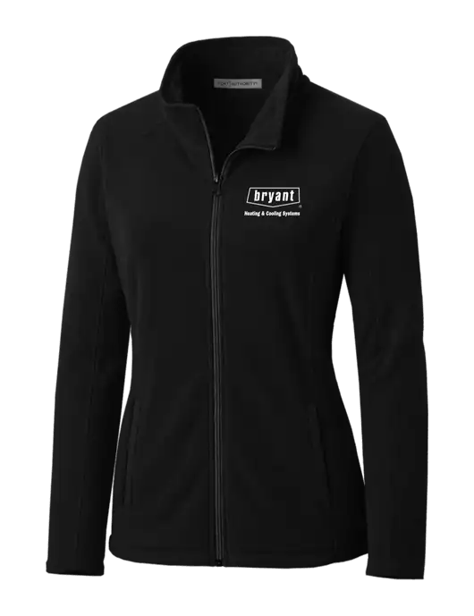 Black Womens Microfleece Jacket w/Bryant H&C Systems Logo