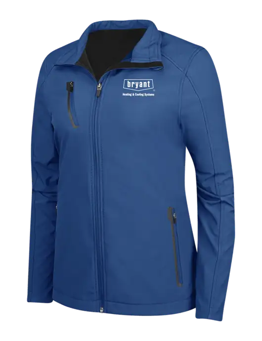Dark Royal Womens Welded Softshell Jacket w/Bryant H&C Systems Logo