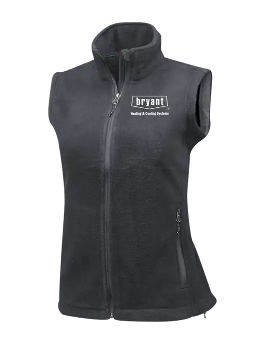 Medium Grey Womens Fleece Vest w/Bryant H&C Systems Logo