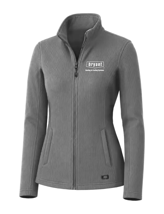 OGIO Medium Grey Womens Grit Fleece Jacket w/Bryant H&C Systems Logo