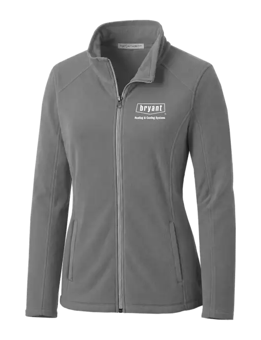 Medium Grey Womens Microfleece Jacket w/Bryant H&C Systems Logo