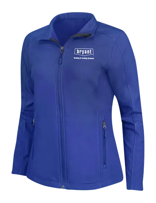Dark Royal Womens Core Soft Shell Jacket w/Bryant H&C Systems Logo