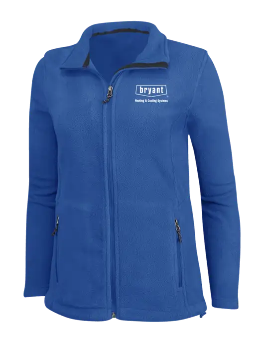 Womens Dark Royal Fleece Jacket w/Bryant H&C Systems Logo