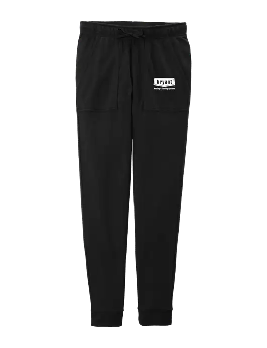 Womens Posicharge Tri-blend Wicking Black Triad Solid Fleece Jogger w/Bryant H&C Systems Logo