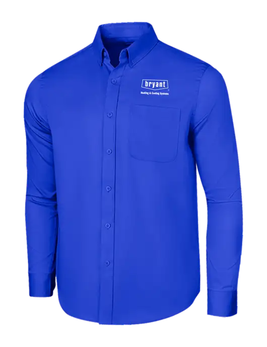 Long Sleeve Dark Royal Superpro React Twill Shirt w/Bryant H&C Systems Logo
