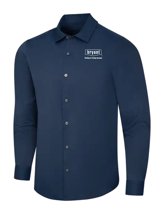 Navy City Stretch Shirt w/Bryant H&C Systems Logo