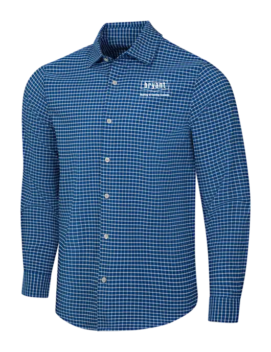 Navy/White City Stretch Shirt w/Bryant H&C Systems Logo