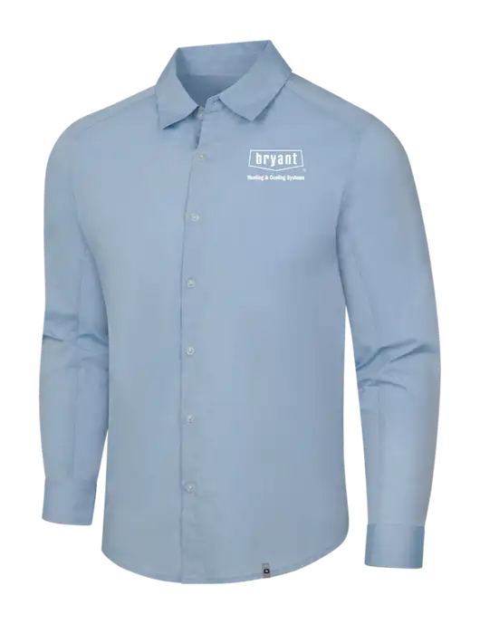 OGIO Light Blue Commuter Woven Shirt w/Bryant H&C Systems Logo