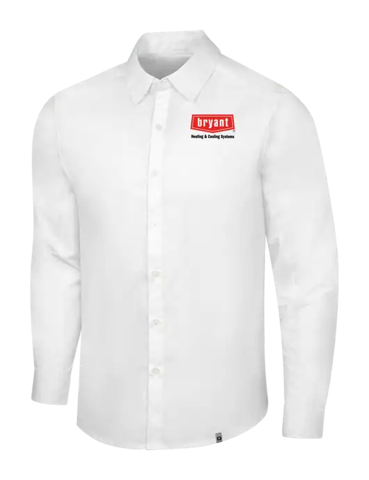 OGIO White Commuter Woven Shirt w/Bryant H&C Systems Logo