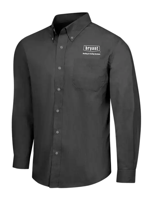 Soft Black Crosshatch Easy Care Shirt w/Bryant H&C Systems Logo