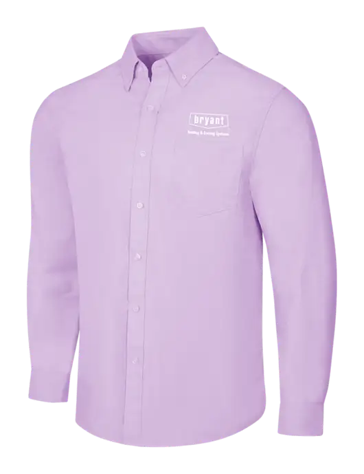 Soft Purple SuperPro Oxford Shirt w/Bryant H&C Systems Logo