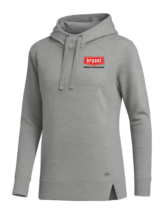 OGIO Heather Grey Womens Luuma Pullover Fleece Hoodie w/Bryant H&C Systems Logo
