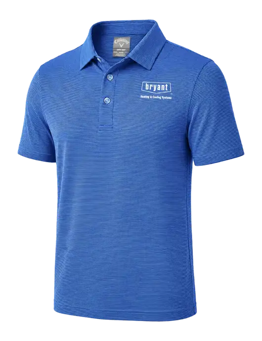 Callaway Royal Blue Fine Line Stripe Polo w/Bryant H&C Systems Logo