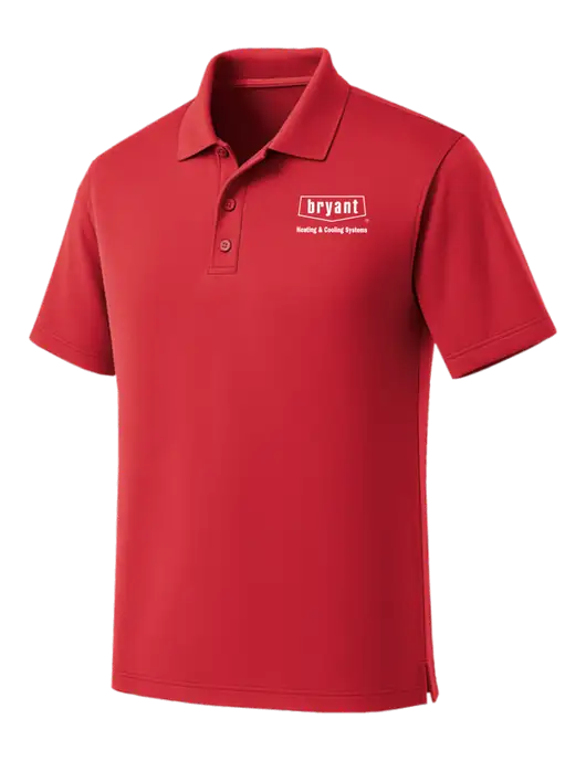 Red Dry Zone UV Micro Mesh Polo w/Bryant H&C Systems Logo
