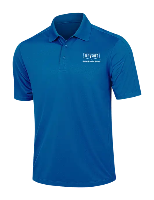 Dark Royal Blue Diamond Textured Jacquard Polo w/Bryant H&C Systems Logo