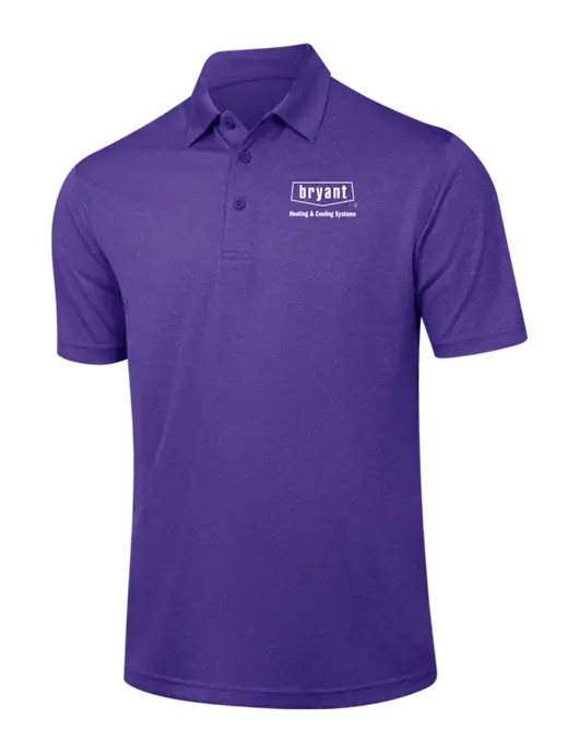 Purple Heather Contender Polo w/Bryant H&C Systems Logo