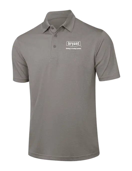 Medium Grey Heather Contender Polo w/Bryant H&C Systems Logo