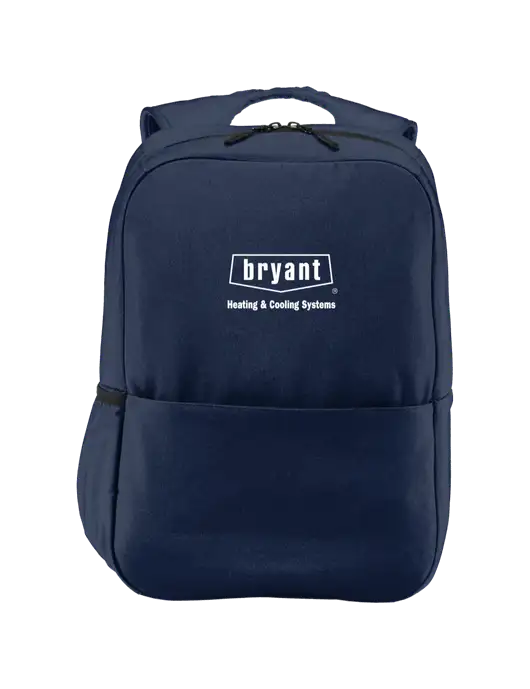 Access Square Laptop River Blue Navy Backpack w/Bryant H&C Systems Logo