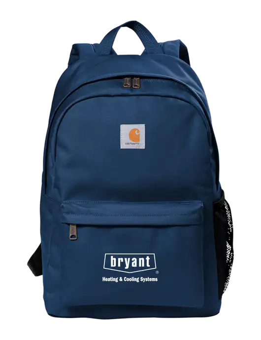 Carhartt Navy Canvas Backpack w/Bryant H&C Systems Logo