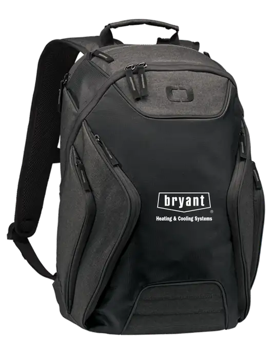 OGIO Black/Heather Grey Hatch Laptop Backpack
 w/Bryant H&C Systems Logo