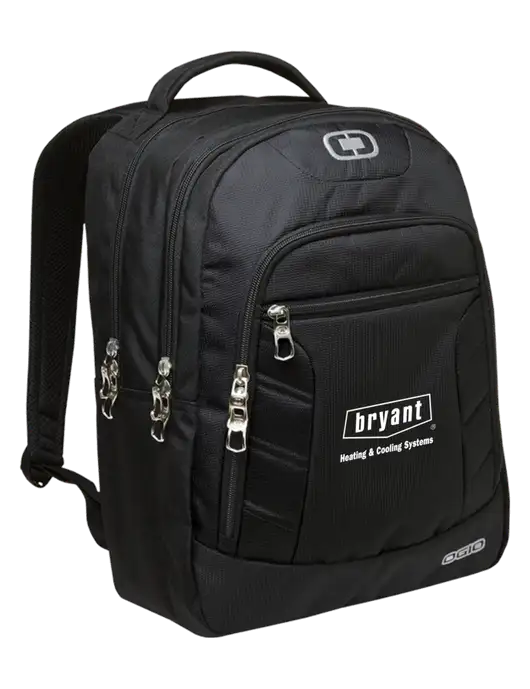 OGIO Black/Silver Colton Laptop Backpack
 w/Bryant H&C Systems Logo