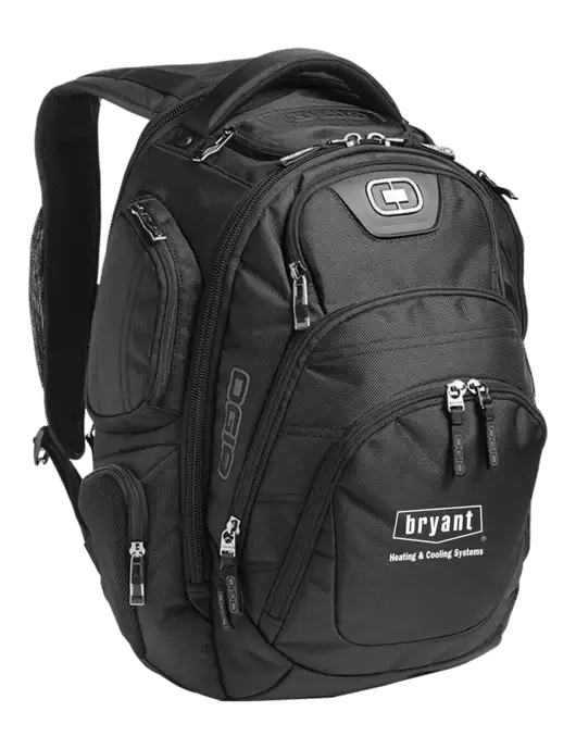 OGIO Black Stratagem Laptop Backpack w/Bryant H&C Systems Logo