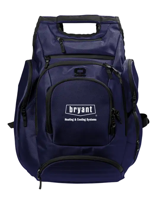 OGIO Navy Metro Ballistic Laptop Backpack w/Bryant H&C Systems Logo