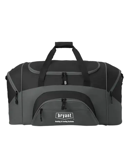 Standard Colorblock Black/Dark Grey Sport Duffel w/Bryant H&C Systems Logo
