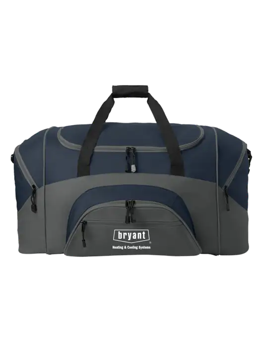 Standard Colorblock Navy/Dark Grey Sport Duffel w/Bryant H&C Systems Logo