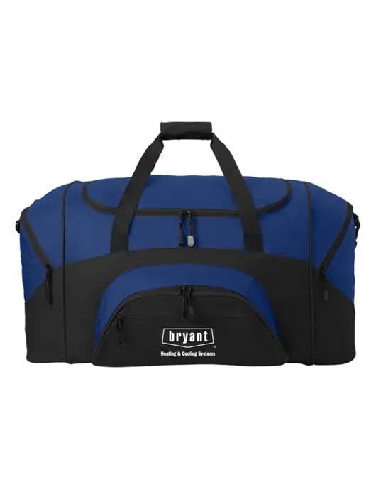 Standard Colorblock Royal/Black Sport Duffel w/Bryant H&C Systems Logo