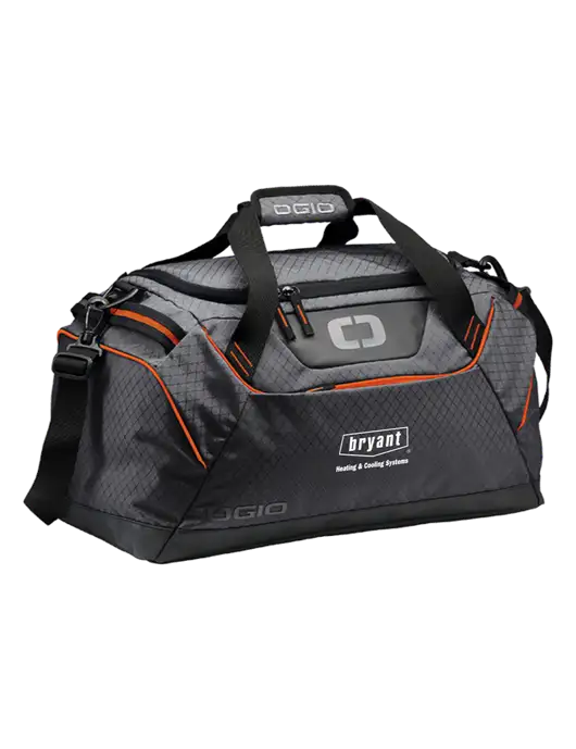 OGIO Tarmac/Orange Catalyst Duffle
 w/Bryant H&C Systems Logo